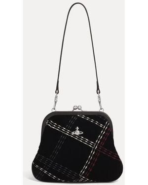 Vivienne Westwood Vivienne Clutch Velvet Check - White