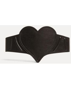 Vivienne Westwood Heart Corset Belt Shiny Leather - Black