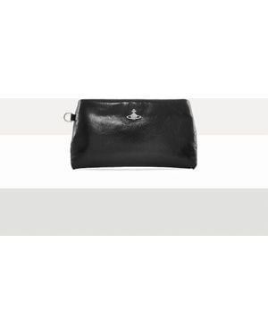 Vivienne Westwood Sadie Wristlet Pouch Shiny Leather - Black