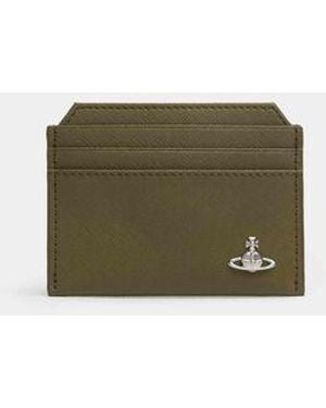 Vivienne Westwood Slim Card Holder Faux Leather - Green