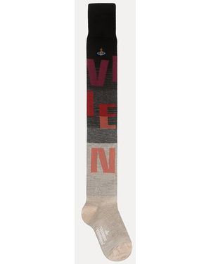 Vivienne Westwood Over The Knee Sock Logomania - White