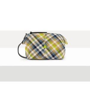 Vivienne Westwood Wash Bag Woven Tartan - White