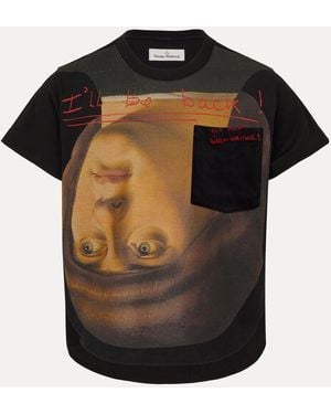 Vivienne Westwood Upside Down Head Circle Hem T-Shirt Cotton - Black