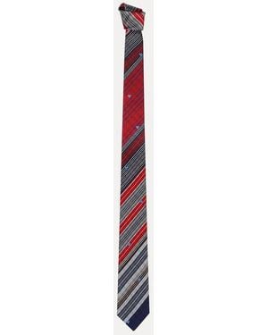 Vivienne Westwood Tie 7Cm Herringbone Stripe - White