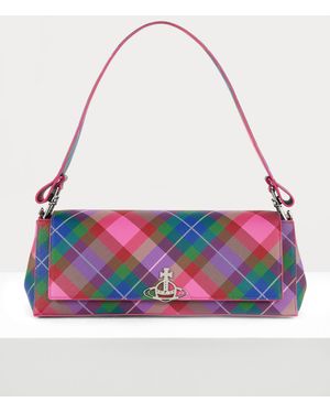 Vivienne Westwood Large Hazel Handbag Saffiano Printed Candy-tartan - Red