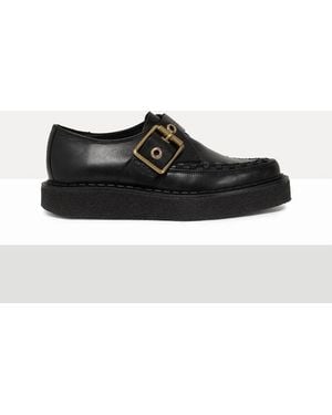Vivienne Westwood Point Toe Monk Shoe Biker Leather/Veget - Black