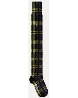 Vivienne Westwood Over The Knee Sock Moonshine Tartan - Black