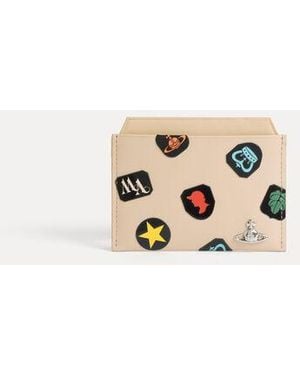 Vivienne Westwood Flat Card Holder Printed Leather - Natural