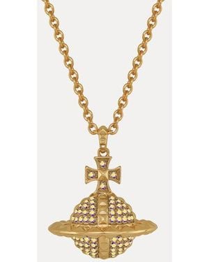 Vivienne Westwood Mayfair Large Orb Pendant Necklace Preciosa Crystals - Metallic