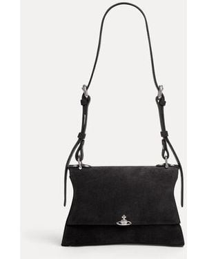 Vivienne Westwood Bianca Small Shoulder Bag Suede Leather - White