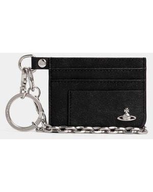 Vivienne Westwood Flat Chain Card Holder Leather - Black
