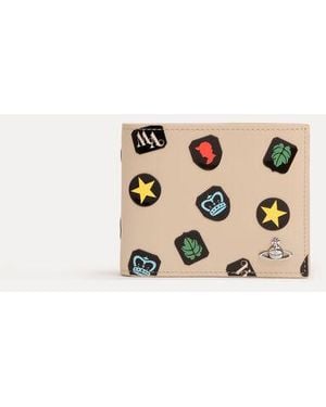 Vivienne Westwood Bifold Wallet Printed Leather - Natural