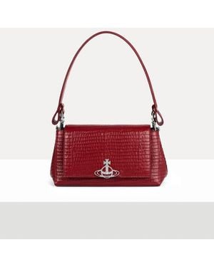 Vivienne Westwood Hazel Medium Handbag Mini Croc-Embossed - Red