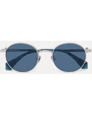 Vivienne Westwood Leon Sunglasses Stainless - Blue