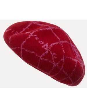 Vivienne Westwood Orb Argyle Beret Jacqu. Flock Print - Red