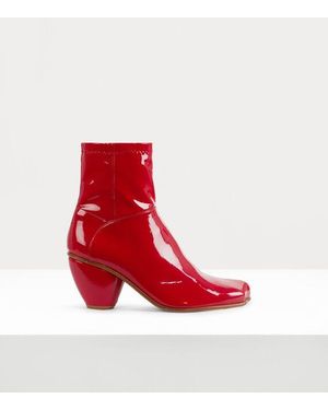 Vivienne Westwood Atom Ankle Boot Stretch Patent - Red