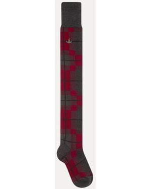 Vivienne Westwood Locharron Over The Knee Sock Locharran - Grey