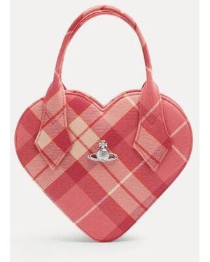 Vivienne Westwood Josephine Heart Crossbody Wool Tartan - Pink