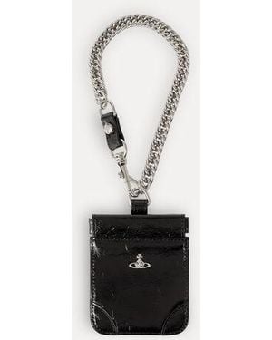 Vivienne Westwood Coin Pouch With Chain Naplak Leather - White