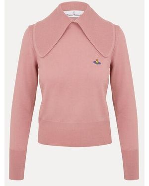 Vivienne Westwood Tie Bea Polo Jumper Wool - Pink