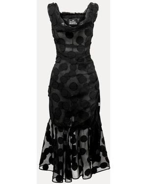 Vivienne Westwood Draped Polka Dot Dress - Black