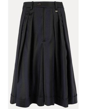 Vivienne Westwood Culottes Satin Stripe Wool - Black