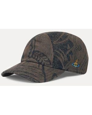Vivienne Westwood Baseball Cap Dirty Printed Denim - Grey