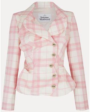 Vivienne Westwood Drunken Tailored Jacket Coquette Check - Pink