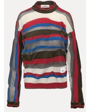 Vivienne Westwood Drunken Striped Jumper Co. Wo. Cashmere Blend - Red