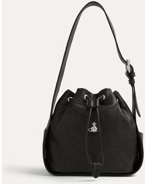 Vivienne Westwood Stacey Bucket Bag Supple Leather - Black