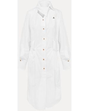 Vivienne Westwood Drunken Shirt Dress Compact Poplin - White