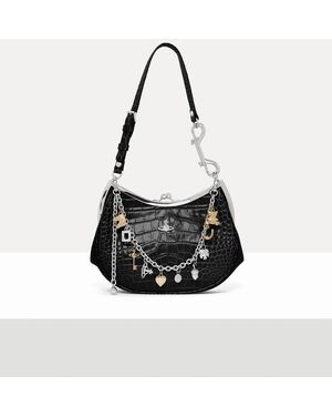 Vivienne Westwood Charm Frame Purse Emboss Croc Leather - White