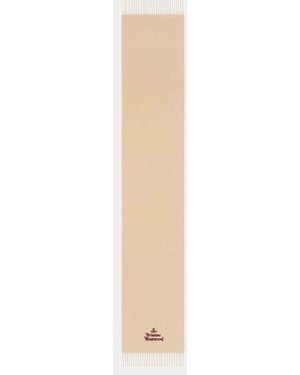 Vivienne Westwood Embroidered Scarf Embroidered Logo - White