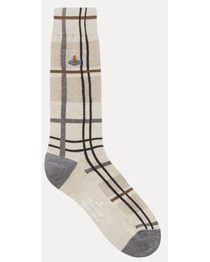 Vivienne Westwood Tartan Sock Tartan - White
