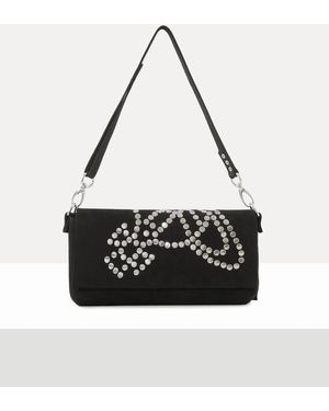 Vivienne Westwood Sherry Shoulder Bag Suede/Studs - Black