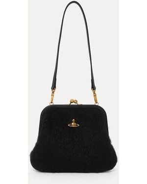 Vivienne Westwood Vivienne Clutch Mohair-Effect - Black