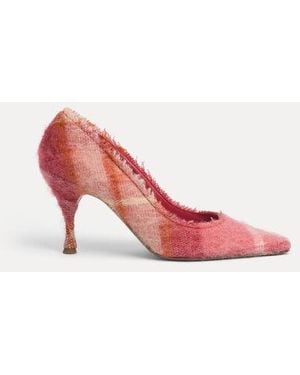 Vivienne Westwood Sophia Pin Heel Tartan Mohair - Pink