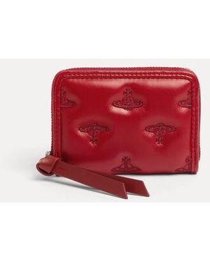 Vivienne Westwood Zip Coin Case Multi Orb Soft Pu - Red