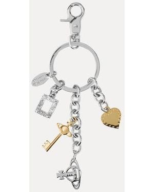 Vivienne Westwood Multi Charm Keyring Metal - White