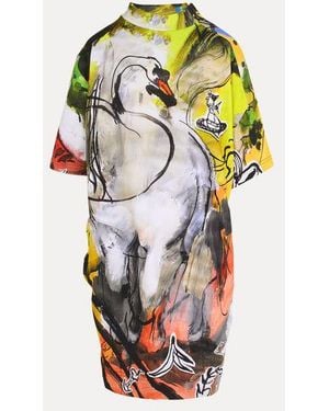 Vivienne Westwood Drunken T-Shirt Dress Printed Med Co Felpa - Multicolour