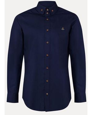 Vivienne Westwood Two Button Krall Shirt Compact Poplin - Blue