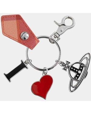 Vivienne Westwood I Love Orb Keyring Buccia D'Arancia - White