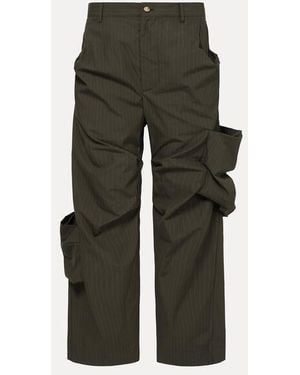 Vivienne Westwood Achilles Trousers Pinstripe Shirting - Green