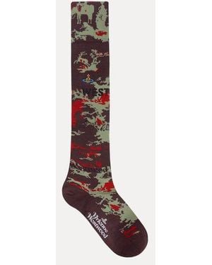 Vivienne Westwood High Sock Toile De Jouy - Brown