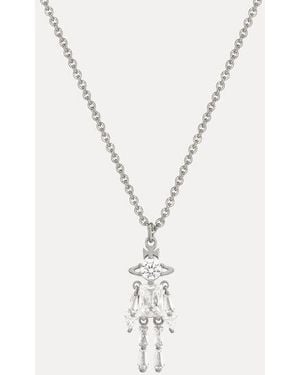 Vivienne Westwood Issa Pendant Necklace Cubic Zirconia - White