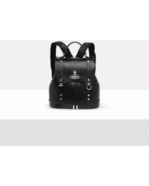 Vivienne Westwood Max Small Backpack Shiny Veget Tanned - Black