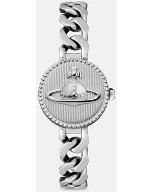 Vivienne Westwood Orb Button Watch Stainless Steel - White