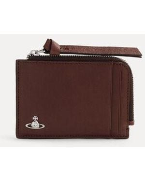 Vivienne Westwood Card Holder With Zip Supple Leather - Brown