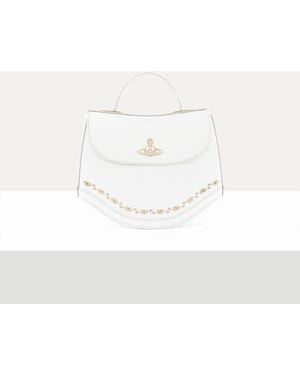 Vivienne Westwood Chloe Top Handle Bag Mini Croc-Embos Foil - White