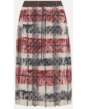 Vivienne Westwood Dual Tartan Kilt Wool Cotton Blend - Red